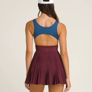 Adulte unisexe personnalisé respirant évacuation de l'humidité jupe de tennis avec shorts et poches pour le sport - Product Image 3