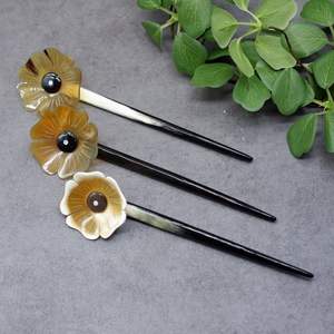 Accessoires de coiffure en corne de buffle polie faite à la main Optimisation de la fourche à cheveux Barrettes Clips Outil de bijouterie Matiss - Product Image 5