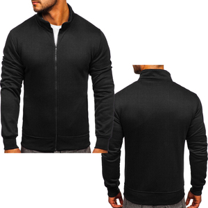 เสื้อกันหนาวมีซิปสำหรับผู้ชายคอกลมผ้าฟลีซโพลีเอสเตอร์/ ผ้าฝ้ายผสมเป็นมิตรต่อสิ่งแวดล้อมระบายอากาศได้ดีตัวเลือกการปักแบบพอดีตัวปกติสำหรับฤดูใบไม้ร่วง - Product Image 2