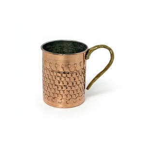 Vintage Style Heat Resistant <b>Copper</b> Flat <b>Cup</b> with Polished/Matte Finish 9cm Height - Product Image 1