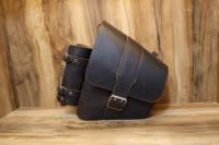 Tas Swingarm sepeda motor, kantung peralatan bagasi pit motor kulit asli tahan air dengan pegangan botol