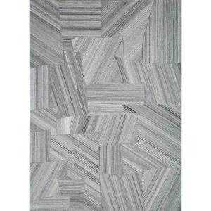 พรมจาไพร์รักส์ รุ่น ZA Tahn-7082 (Cs-02) ลายเรขาคณิตสไตล์คลาสสิก ทอมือจากขนสัตว์ สีเทา-ดำ ลายเส้นทางเดิน พรมทอแบบแบน สำหรับใช้ในบ้าน - Product Image 1