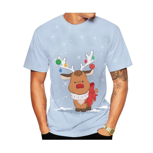 <b>Men's</b> <b>Christmas</b> Graphic T-<b>Shirt</b> Plus Size 100% Cotton Summer Print Digital Front Logo Wholesale Supply - Product Image 1