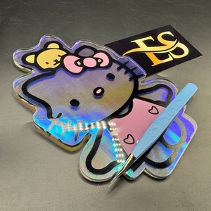 Azulejos de pestañas Hello Kitty de alta calidad con imán para pinzas, azulejo de pestañas de belleza personalizable, belleza sostenible de Hello Kitty - Product Image 6