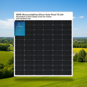 Panel Solar Monocristalino de Silicio de 560W, 72 Celdas, Marco de Aluminio, Frente de Vidrio, para Uso Doméstico e Industrial - Product Image 3
