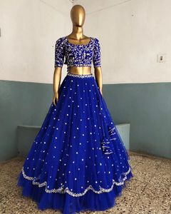 ชุดเลเฮนกาโชลีสมัยใหม่ ผ้าไหมซาติน ดีไซน์กลับด้านได้ ไซส์ถึง 44 ใส่ได้ทุกฤดู เหมาะสำหรับงานแต่งงาน - Product Image 3