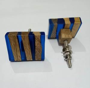 Perillas de tocador de resina acrílica Lucite hechas a mano de alta calidad, perillas rectangulares de madera de haya, perillas de cajón de resina para dormitorio, Hotel, uso en cocina - Product Image 2