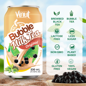 ชานมไข่มุกแท้ 330 มล. บรรจุกระป๋อง เครื่องดื่มแบบน้ำอัดลม รับผลิตแบบ OEM ODM บรรจุภัณฑ์ตามสั่ง ตัวอย่างฟรี - Product Image 6