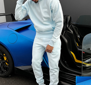 Survêtement d'hiver Vêtements confortables Hommes Mode Polaire Solide Pantalon Casual Jogger Suit Tracksuit Hommes Pullover costumes pour hommes - Product Image 2