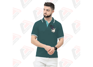 เสื้อยืดลายทางของผู้ชายที่เป็นเอกลักษณ์สำหรับเสื้อโปโลผ้าเดนิมผ้าลูกฟูกระบายอากาศทันสมัยเป็นมิตรกับสิ่งแวดล้อมสำหรับการปะติดเก๋ไก๋ในฤดูร้อน - Product Image 4