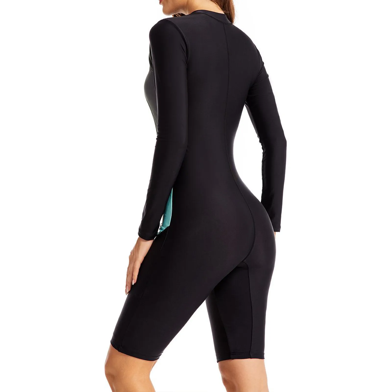 Winddicht Natpak Tops Voor Dames Uit Één Stuk Surfpak Met Lange Mouwen En Zwembroek Met Zonnebrandcrème. Ademend Hoog