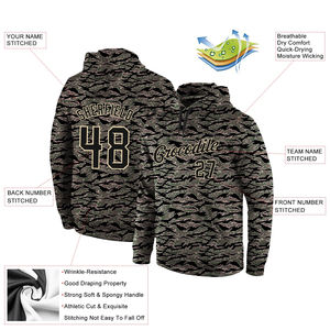 Sweat-shirts à capuche en molleton de qualité supérieure, personnalisés avec logo et design, motif camouflage 3D noir et gris, pour adultes et jeunes - Product Image 4