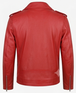 Men's Classic Real <b>Leather</b> Biker <b>Jacket</b> Genuine Cowhide Slim Fit Motorcycle Outerwear Asymmetric Zip Belted Coat Custom Colors - Product Image 2