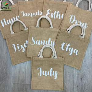 Bolsas de compras ecológicas y económicas hechas de yute natural y algodón con opciones personalizables para mercados y centros comerciales - Product Image 3