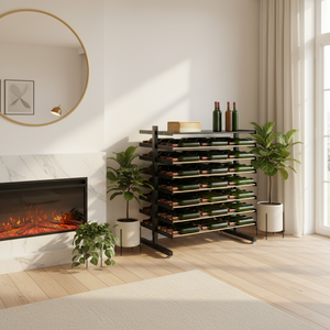 Estante Weinregal de alta capacidad, estante de exhibición de isla, soporte para botella de vino, estante de vino de Metal para <span class=keywords><strong>el</strong></span> hogar, bar comercial, almacenamiento de vino - Product Image 3