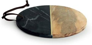 Versatile and Elegant Look Color-<b>block</b> Egg-<b>Shaped</b> Wood & Marble Chopping Board Simple and Classic Design Available at Low Cost - Product Image 4