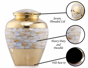 Súper Venta de urna de cremación de nácar de latón para adultos y animales, cenizas de entierro, exhibición de huesos, tarro de lujo, urnas de Metal, funeral - Product Image 4