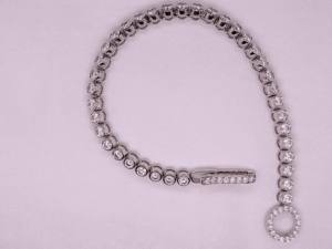 4.50 Ct Round Cut Lab Grown Diamond Bezel Set Tennis <b>Bracelet</b>, Solid 14k White Gold Diamond <b>Bracelet</b>, Wedding gift For Women's - Product Image 5