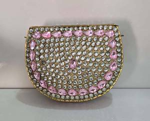 Magnifique sac à main en mosaïque de pierre, sac à main personnalisé avec des paillettes et des perles, sac à main de mariée, sac à main de saison de mariage, sac à la mode, sac Kundan - Product Image 3