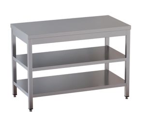 Plan de travail de <span class=keywords><strong>restaurant</strong></span> en acier inoxydable, table à trois niveaux pour boulangerie, <span class=keywords><strong>boucherie</strong></span>, table commerciale en acier inoxydable - Product Image 2