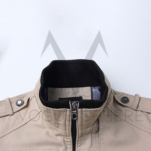 Blouson Bomber en Toile à Col Montant avec Logo Personnalisé pour Hommes, Tailles Plus, Couleur et Design Personnalisés, Prix d'Usine - Product Image 2
