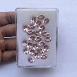 Piedra de morganita de melocotón Rosa Natural de 8mm, 10mm y 12mm, piedras preciosas sueltas de corte ovalado facetado, último diseño para la fabricación de joyas, oferta de tendencia - Product Image 1