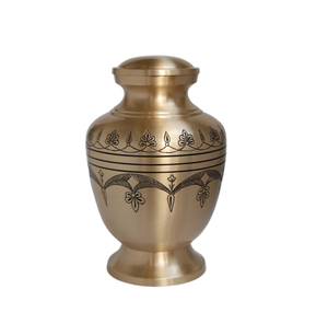Exquisita urna de cremación de latón floral de medianoche, urnas de latón para adultos, urnas de cremación de tamaño personalizado - Product Image 4