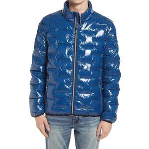 Chaqueta acolchada larga de invierno personalizada para hombre con cuello levantado, carcasa de poliéster impermeable, diseño OEM, ropa portátil, envío DDP - Product Image 4