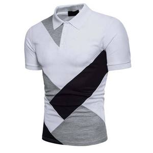 Polo profesional de secado rápido para hombre, camisa de manga corta cómoda de alta calidad, Color de bloque, 100% de algodón - Product Image 3