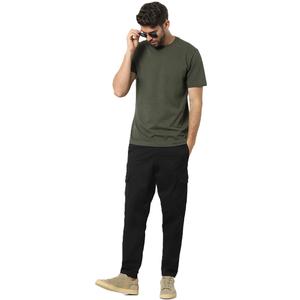 T-shirt de sport pour homme en coton 100% uni, manches courtes, col rond, de haute qualité, vêtements de rue décontractés d'été, haut décontracté avec logo - Product Image 3