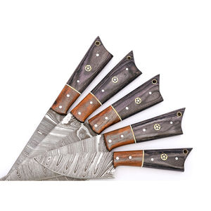 Juego de Cuchillos de Chef Profesionales Burraq de 5 Piezas, Hechos a Mano con Acero de Damasco, Mango de Madera, Ambidiestros, Aptos para Lavavajillas - Product Image 2