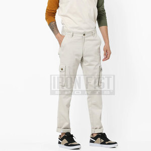 Ropa de calle informal para hombre, pantalones Cargo de ajuste relajado con puños en el tobillo y bolsillos grandes, botón de cintura media con cierre de mosca - Product Image 4