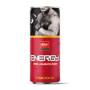 Vietnam Supplier Soft Drinks 250ml Short Canned RITA Energy Drink With Cranberry Flavor Private Label High Quality Product