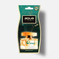 Parfums désodorisants en papier modernes et populaires, taille personnalisée, accessoire pour voitures neuves, série Aqua Gold, couleur bleue personnalisable, matériau écologique