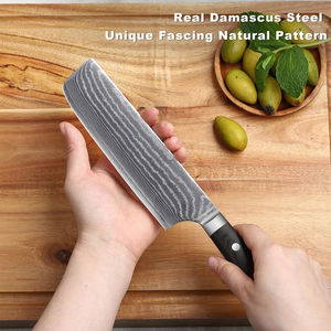 NOUVEAU Couteau de cuisine japonais en acier Damas à 67 couches de 7 pouces, couteau de chef Nakiri avec manche G10 - Product Image 4