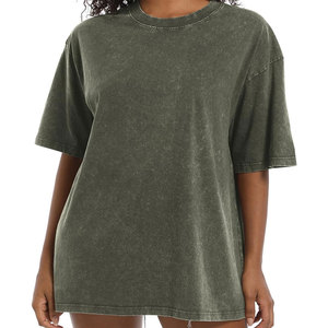 Camisetas de gran tamaño con lavado ácido moderno para mujer, camisetas de verano holgadas a la moda, venta al por mayor ecológica - Product Image 6