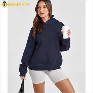 Sudadera con capucha holgada personalizada para parejas, Sudadera con capucha de lana, sudaderas con capucha de gran tamaño informales unisex básicas/mezcla de algodón - Product Image 3