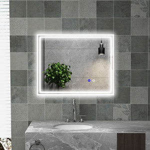 Kleankin Espejo de Baño con Luz LED 3 Niveles Rectangular, Antiniebla e Interruptor Táctil, 90x70cm - Product Image 2