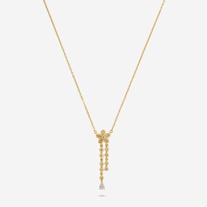 Collier en argent 92,5 plaqué or 194185, chaîne à maillons motif floral, or 18 carats rhodié, avec perle et diamant, idéal pour un cadeau de mariage - Product Image 1