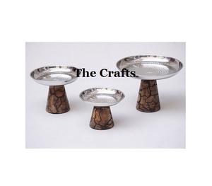 Advantageous Design <b>Cake</b> <b>Stand</b> In Wooden <b>Cake</b> Pastry <b>Stand</b> With Aluminium Base For Home Hotel Tableware Use - Product Image 4