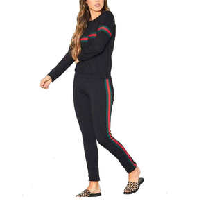 Ensemble de survêtement décontracté en tricot de haute qualité pour femmes, deux pièces, vente en gros, service OEM - Product Image 1