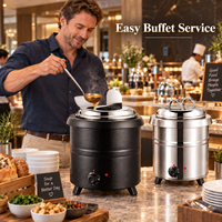 Bouilloire électrique en acier inoxydable OEM 13L avec température réglable pour hôtel, restaurant, buffet, service de restauration
