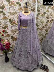 Vêtements ethniques indiens important concepteur de filet lourd pur Zarkhan diamant et paillettes conception de séquence travail Lehenga Choli avec Dupatta - Product Image 4