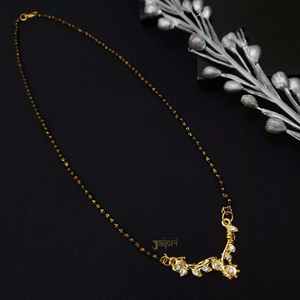 Unique AD Stone Plaqué Or Fine Jewelry Set Elegant Mangalsutra Design - Product Image 1