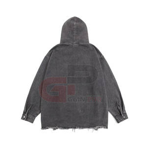 Sweat à capuche en détresse pour hommes de style déchiré avec capuche et poche kangourou pour un usage quotidien Sweat à capuche en détresse pour hommes élégants - Product Image 2