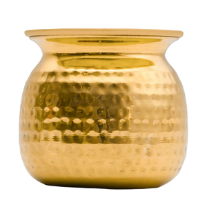 Lota en laiton pur vintage de haute qualité avec gravure, finition polie pour une utilisation en cuisine, article de cuisine antique arabe Lutiya - Product Image 3