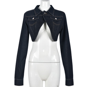 2025 Otoño Invierno de talla grande para mujer, Chaqueta vaquera azul desgastada, estilo informal a la moda para las estaciones de otoño y verano - Product Image 1