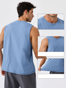 Loose Breathable Running Fitness Quick Drying Sleeveless Vest Sports Tank Top Activewear <b>Singlet</b> <b>for</b> <b>Men</b> - Product Image 4