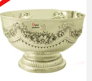 Bol de service de dattes et de fruits secs en acier inoxydable argenté au look moderne pour restaurant et bar d'hôtel - Product Image 4