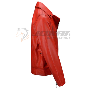 Veste de motard en cuir pour hommes design robuste extérieur épais avec fermeture à glissière avant protection du cou doublure chaude pour l'aventure hivernale - Product Image 4